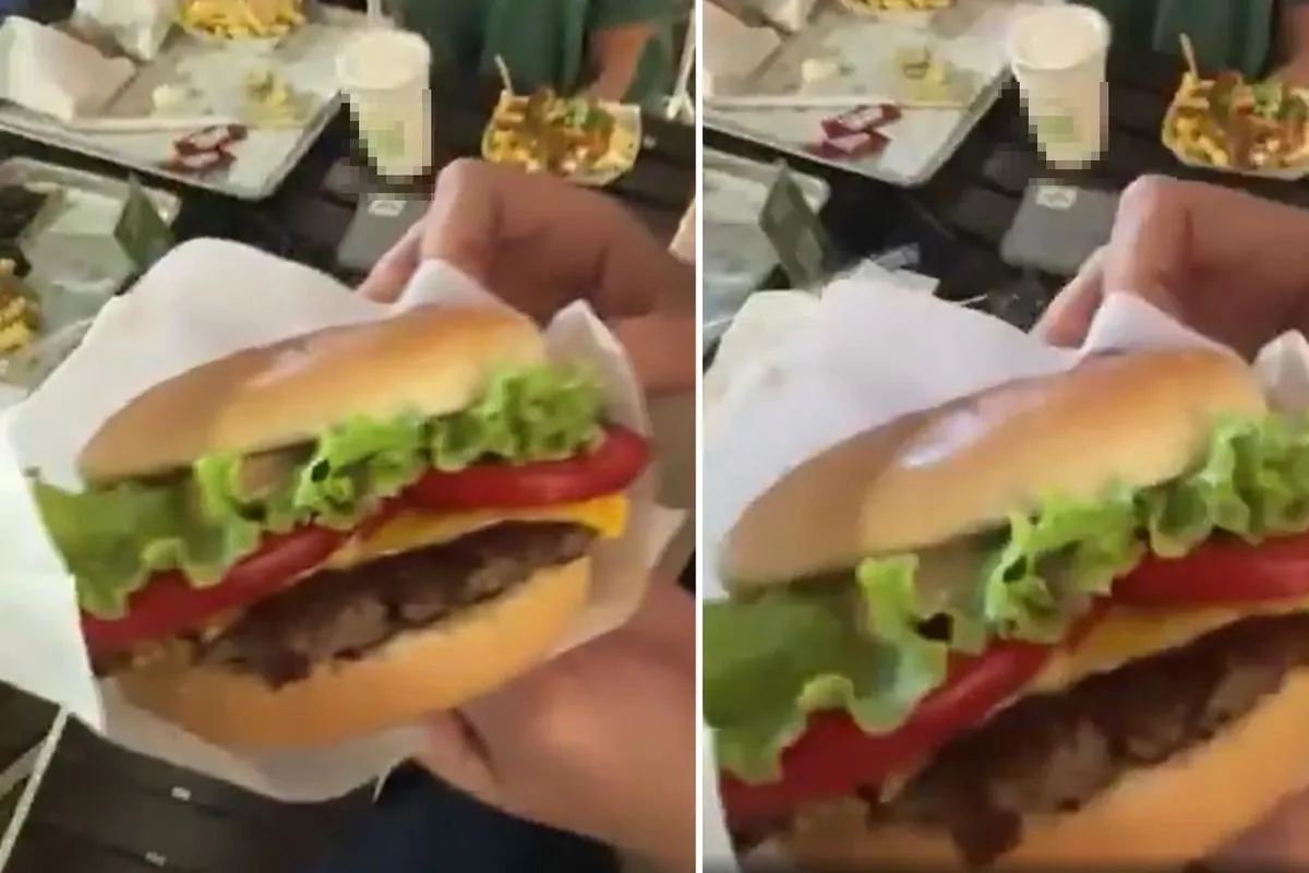 AVM'de skandal görüntü! Ünlü restoran zincirinden aldığı hamburgerden bakın ne çıktı