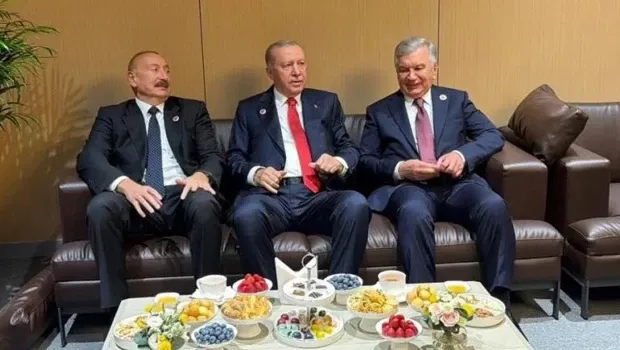 Cumhurbaşkanı Erdoğan, Aliyev ve Mirziyoyev ile bir araya geldi