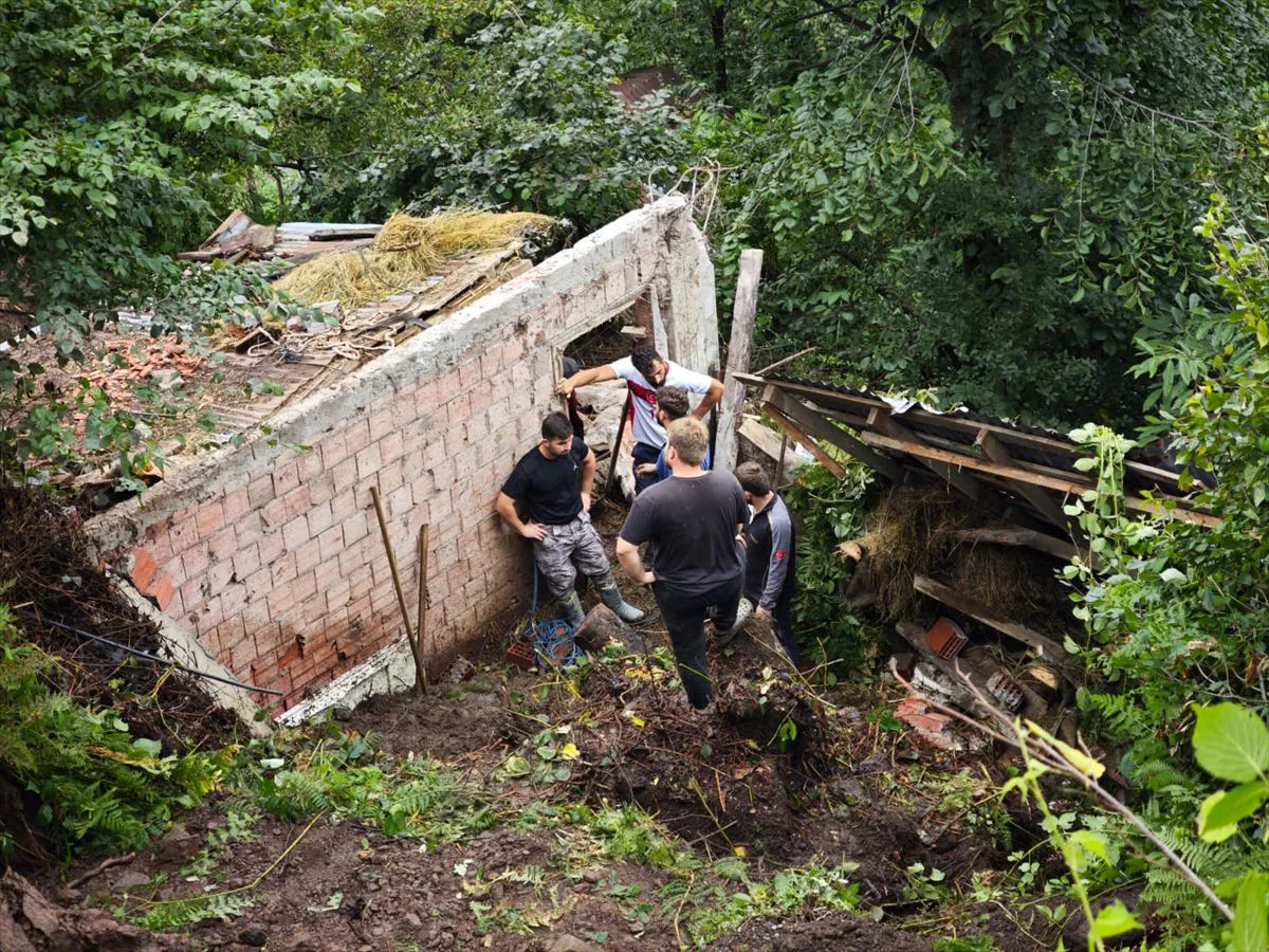 Ordu'da Heyelan: Ahır Çöktü, 5 Büyükbaş Telef Oldu