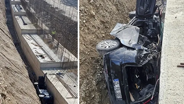 Otomobil 5 metreden çalışma alanına düştü: 3 ölü