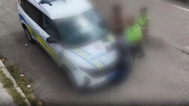 Trafik uygulamasından kaçan sürücü dronla takip edilerek yakalandı