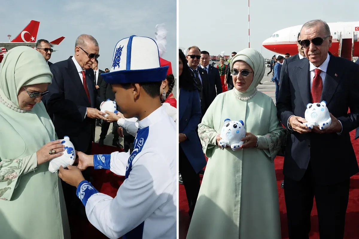 Erdoğan çiftine Kırgızistan'da asalet ve gücün sembolü hediye edildi