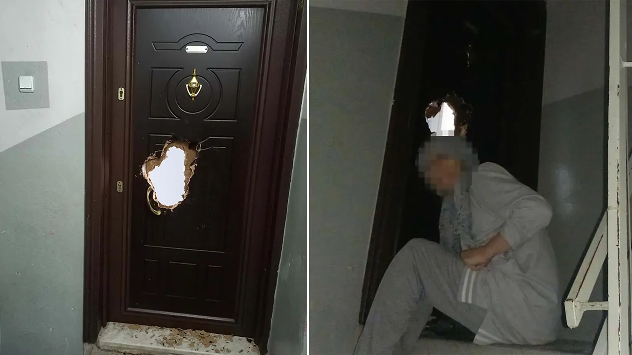 Komşusunun kapısını matkapla kırdı