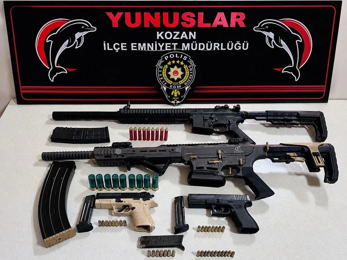 Kozan'da Bir Haftalık Operasyon: 6 Tutuklama, 6 Ruhsatsız Silah Ele Geçirildi