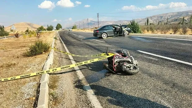 Malatya’da otomobil ile çarpışan motosikletin sürücüsü öldü