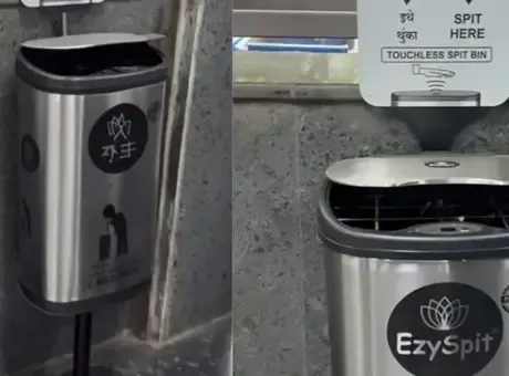 Görenler dönüp bir daha baktı! Metro istasyonuna 'dünyanın ilk tükürme noktası' konuldu