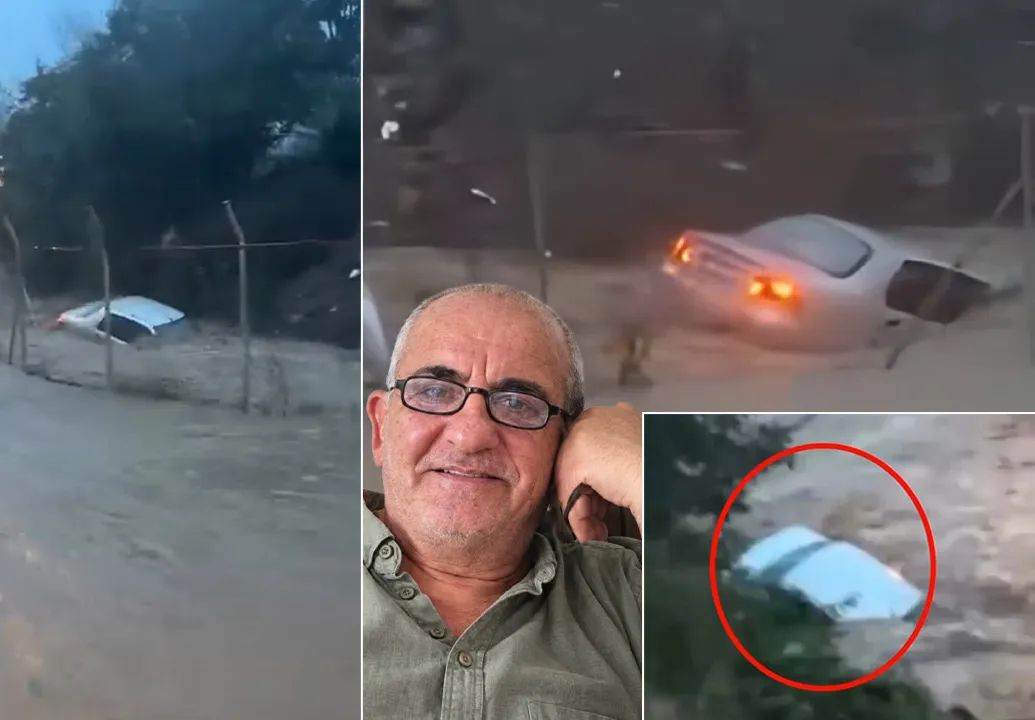 Sarıyer'de sel sularında aracı böyle sürüklenmiş. "İçinde adam var"