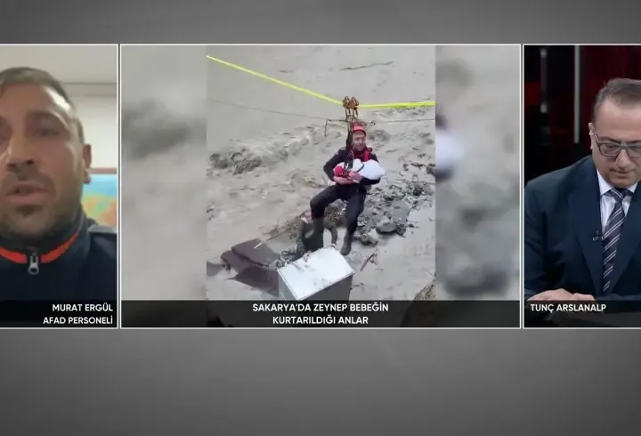 Selde mahsur kalan 8 aylık Zeynep bebek uyurken kurtarıldı! AFAD Personeli Ergül CNN TÜRK’te