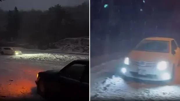 Uludağ’a beklenen kar düştü! Bazı araçlar yolda kaldı