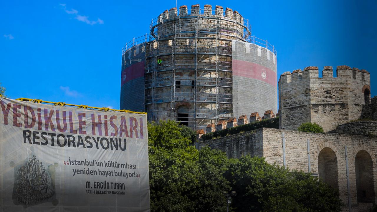 Yedikule Hisarı’ndaki Hazine Kulesi’nde Restorasyon Çalışmaları Sürüyor